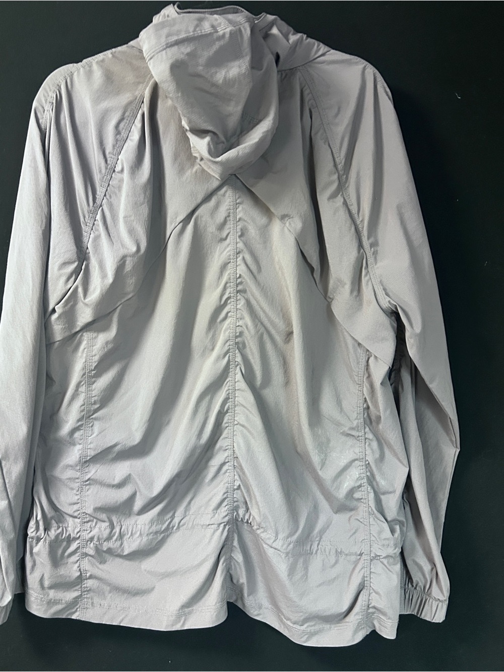 Indyeva Light Gray Hooded Jacket with Mustard Leather Pull - Picture 10 of 12